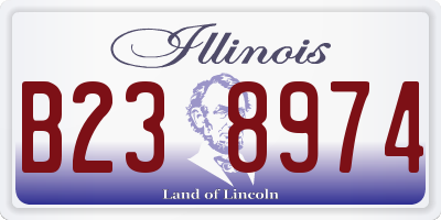 IL license plate B238974