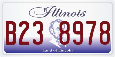 IL license plate B238978