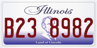 IL license plate B238982