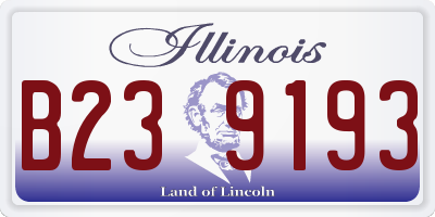IL license plate B239193