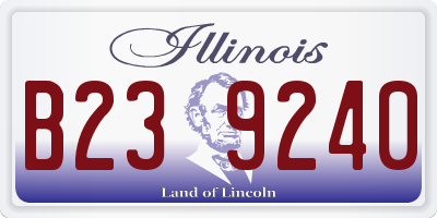 IL license plate B239240