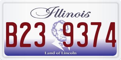IL license plate B239374