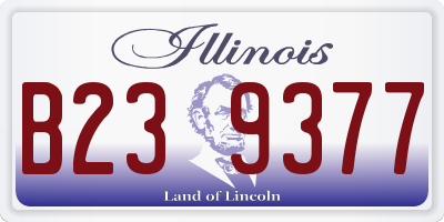 IL license plate B239377