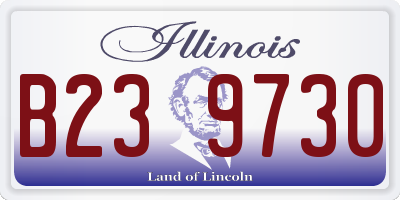 IL license plate B239730