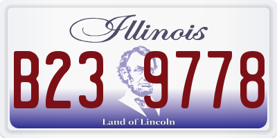 IL license plate B239778