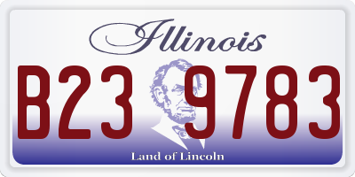 IL license plate B239783