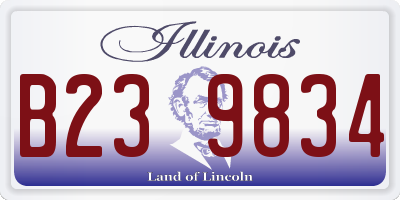 IL license plate B239834