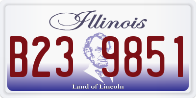 IL license plate B239851