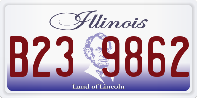 IL license plate B239862