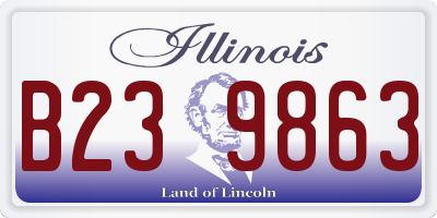 IL license plate B239863