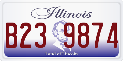 IL license plate B239874