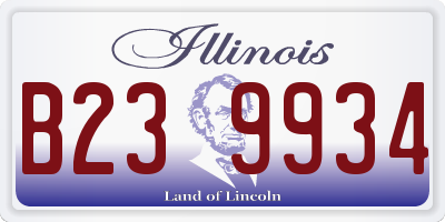 IL license plate B239934