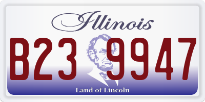IL license plate B239947