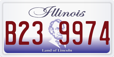 IL license plate B239974
