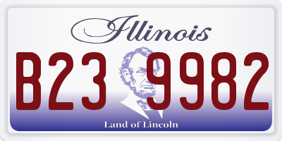 IL license plate B239982
