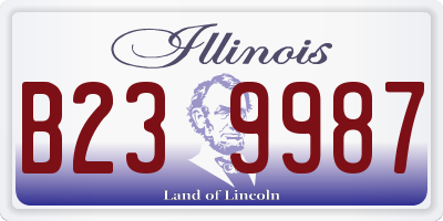 IL license plate B239987