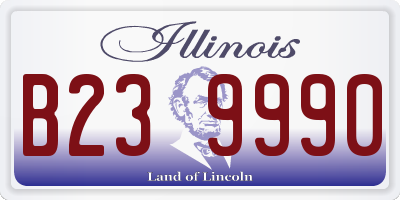 IL license plate B239990