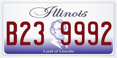 IL license plate B239992
