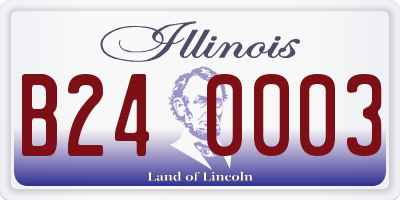 IL license plate B240003