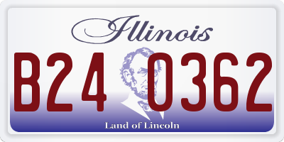 IL license plate B240362