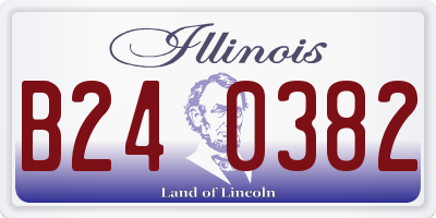 IL license plate B240382