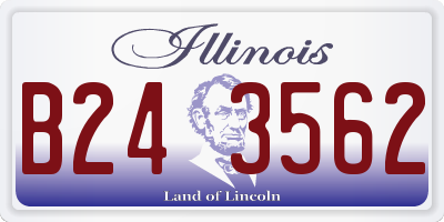IL license plate B243562