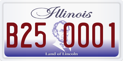 IL license plate B250001