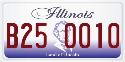 IL license plate B250010