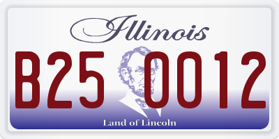 IL license plate B250012