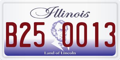 IL license plate B250013