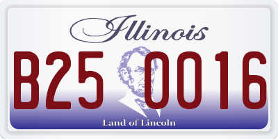 IL license plate B250016