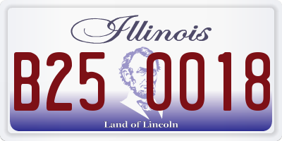 IL license plate B250018
