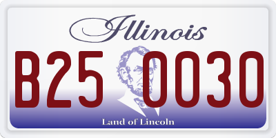 IL license plate B250030
