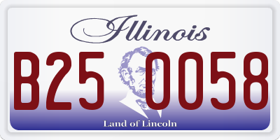 IL license plate B250058