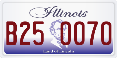 IL license plate B250070