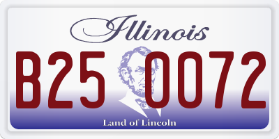 IL license plate B250072
