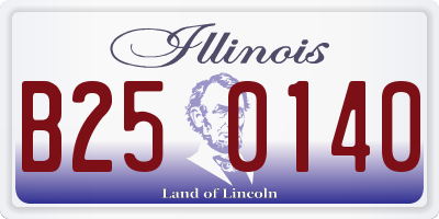 IL license plate B250140
