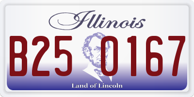 IL license plate B250167