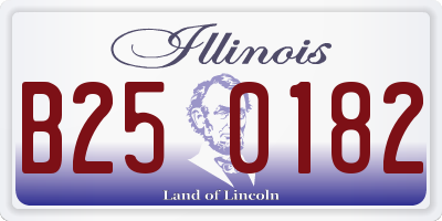 IL license plate B250182