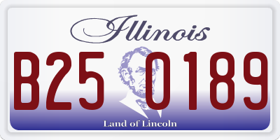 IL license plate B250189