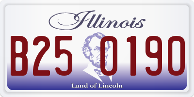 IL license plate B250190