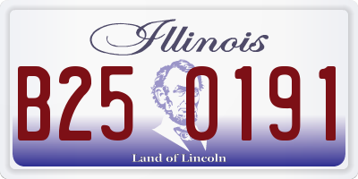 IL license plate B250191