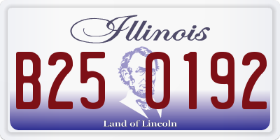 IL license plate B250192