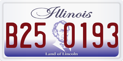 IL license plate B250193