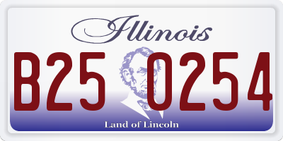 IL license plate B250254