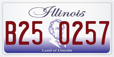 IL license plate B250257