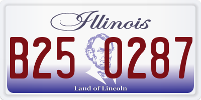IL license plate B250287