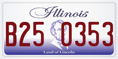 IL license plate B250353