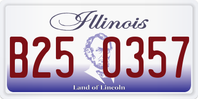 IL license plate B250357
