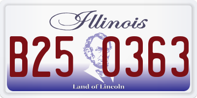 IL license plate B250363